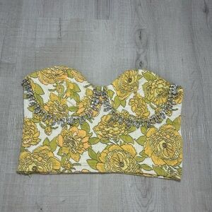 Floral corset bando top